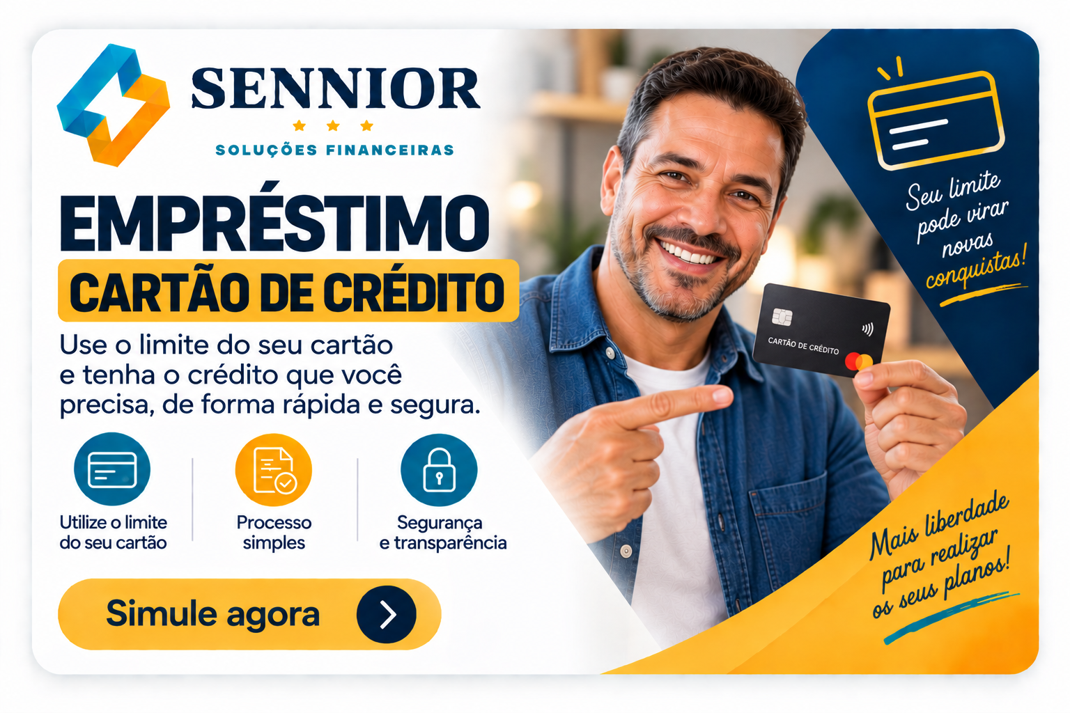 Empréstimo usando o limite do seu cartão de crédito, de forma rápida e segura